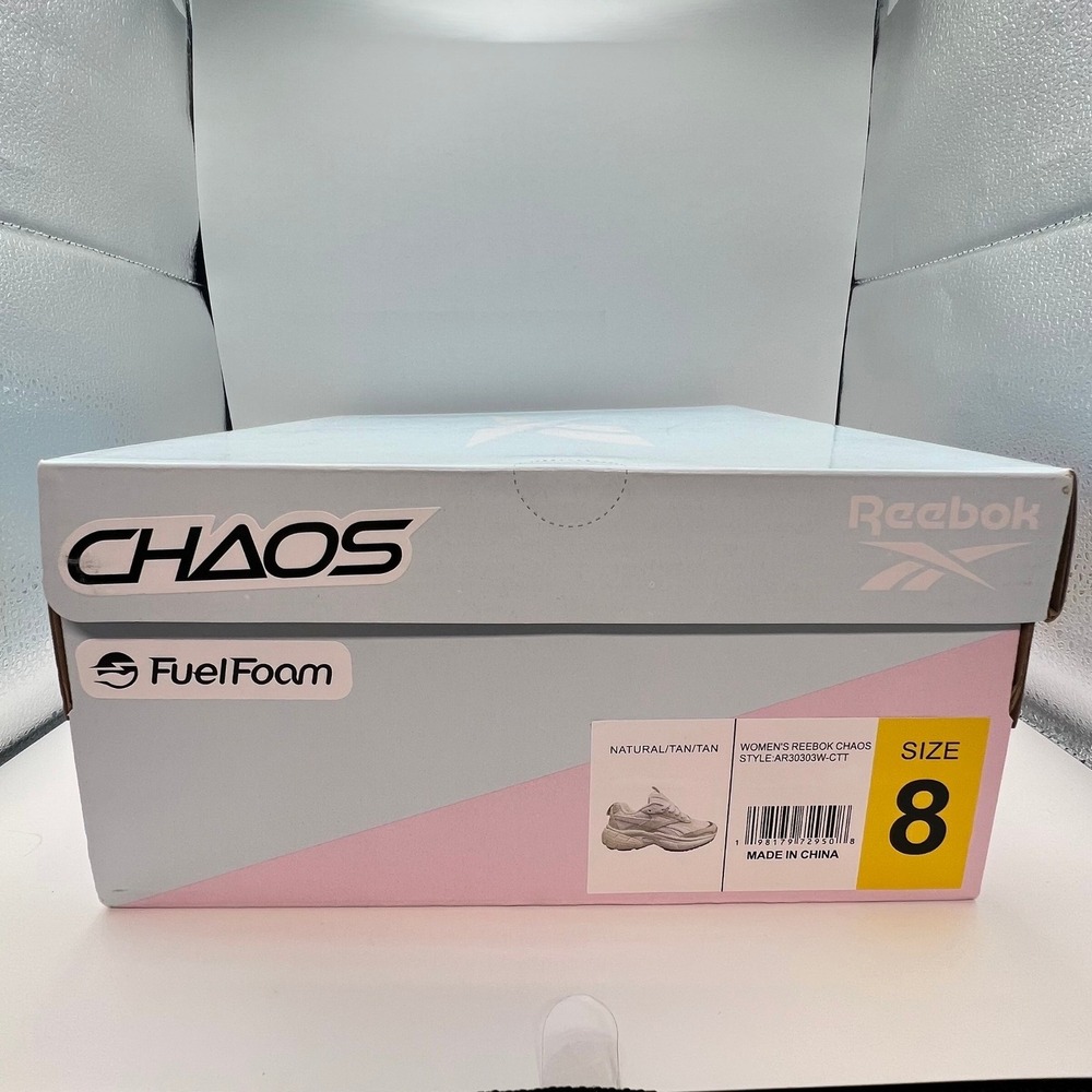 Reebok Chaos Running Shoes Womens 8 Natural Tan Suede Mesh FuelFoam AR30303W-CTT - Picture 8 of 9